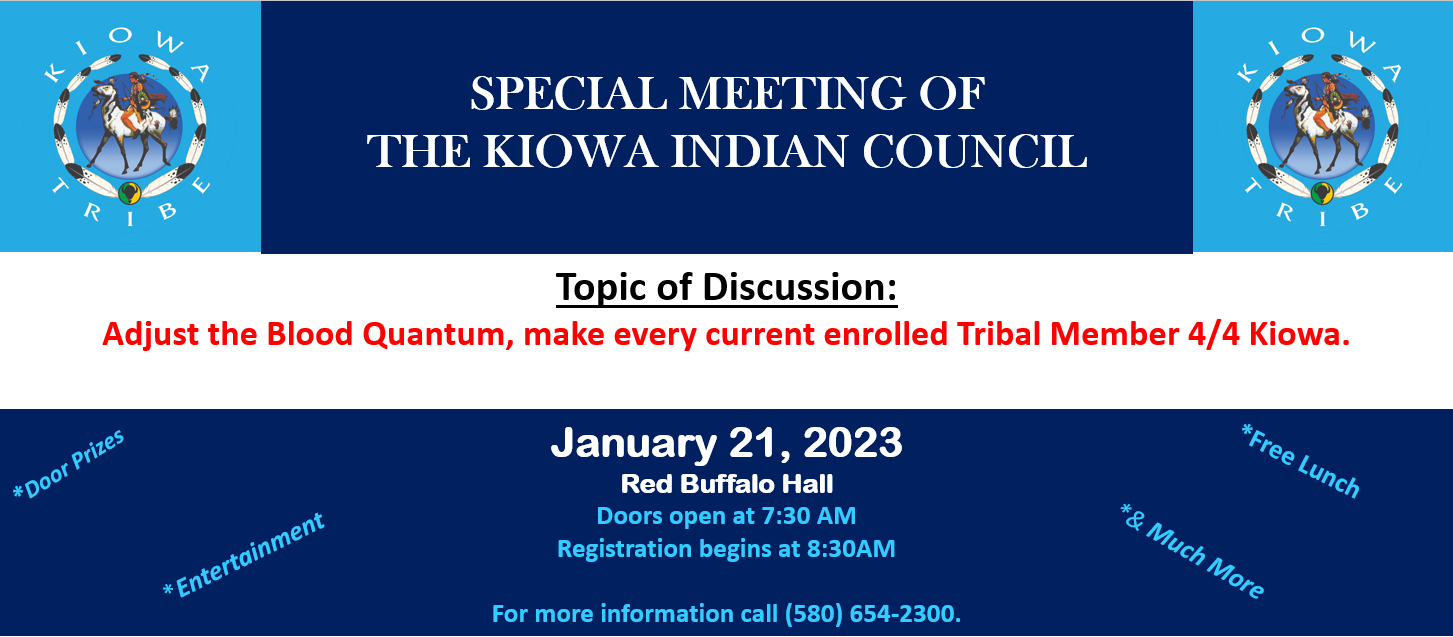 Special Meeting of the Kiowa Indian Council Kiowa Tribe